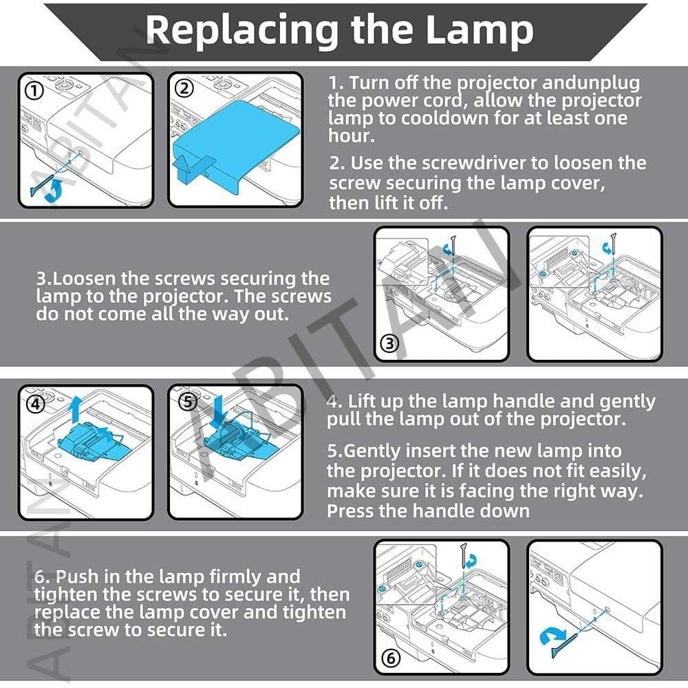 Lámpara Proyector ABITAN 5J.J7L05.001 Reemplazo para Benq