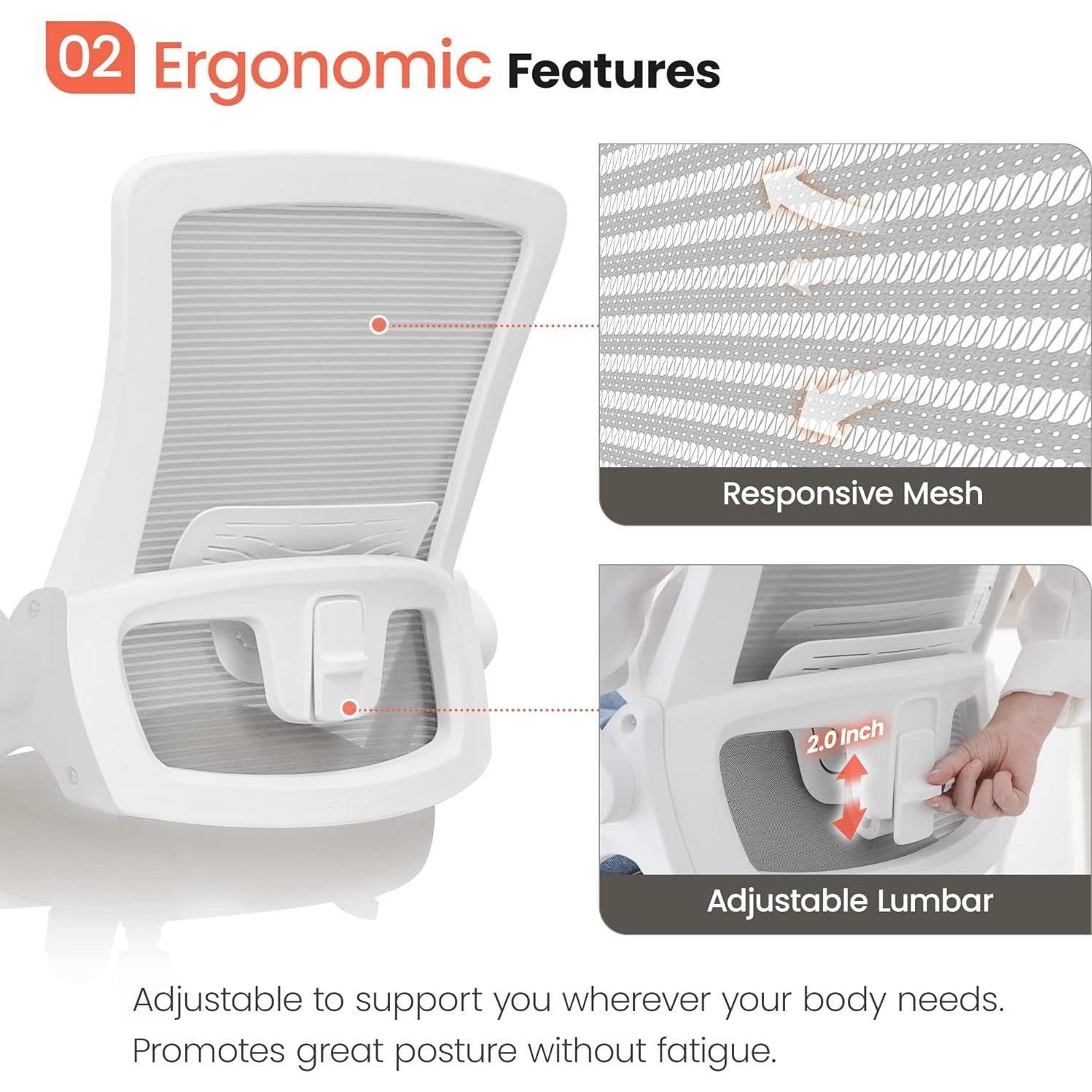 Silla de Oficina NEO Ergonomica Respaldo Alto Malla Beige