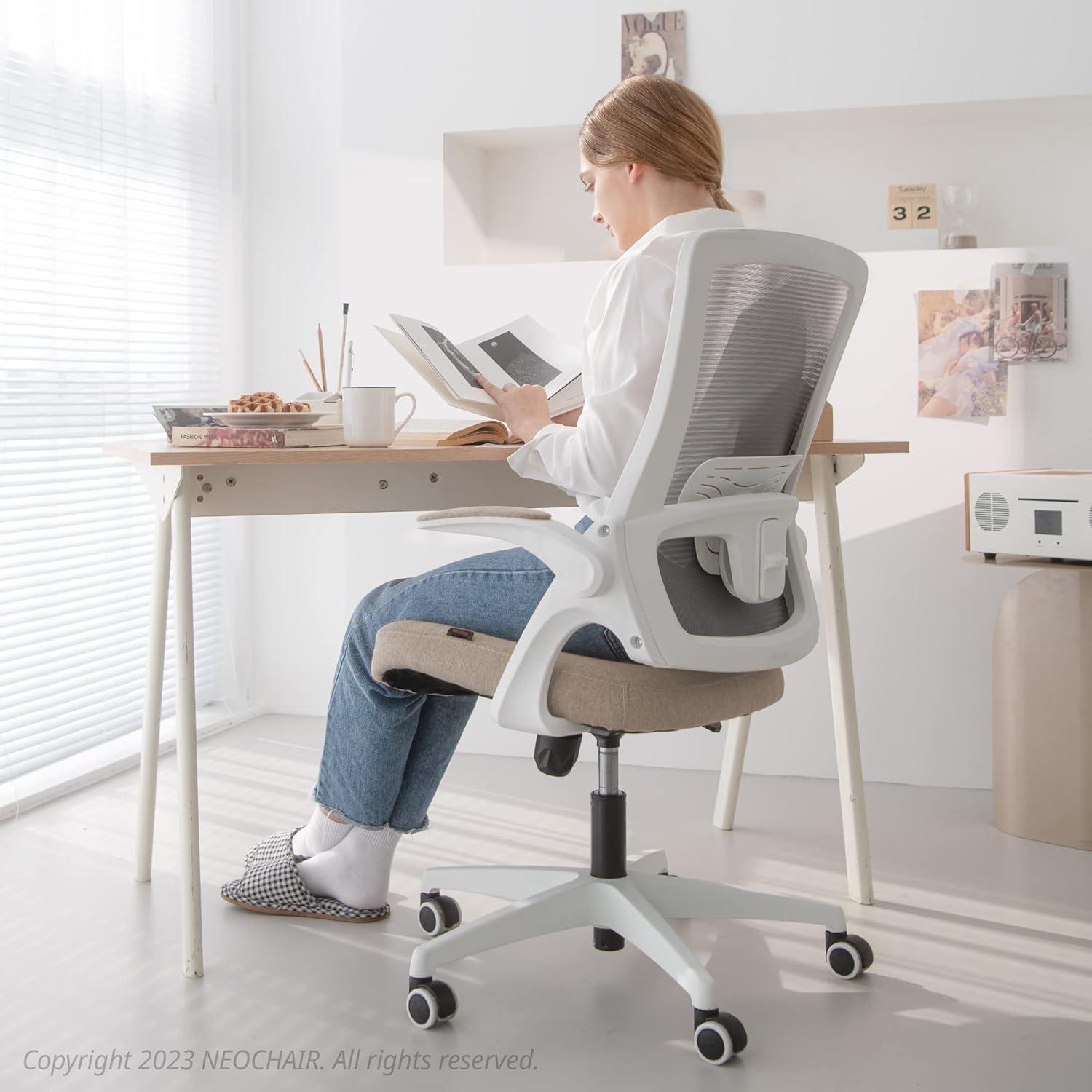Silla de Oficina NEO Ergonomica Respaldo Alto Malla Beige