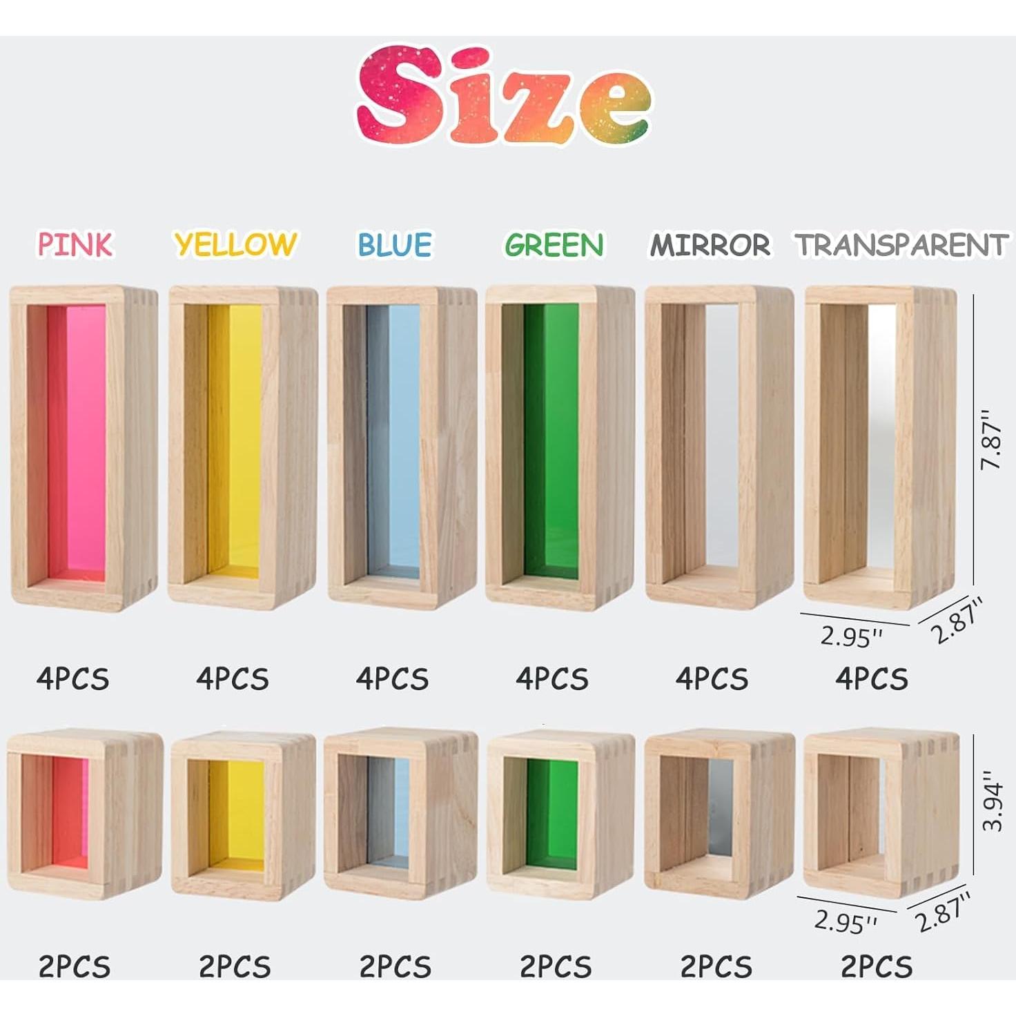 Juego de Bloques de Madera Grande Twood 36 Piezas Arcoíris