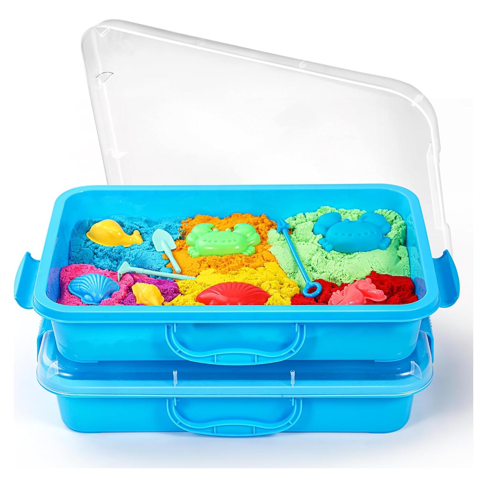 Bandeja de Arena Sensorial Portátil Sikmcle 33x21.6cm Azul