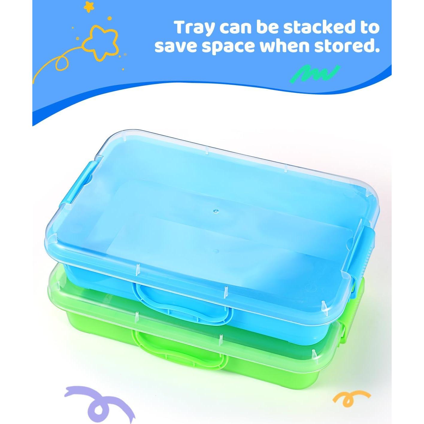 Bandeja de Arena Sensorial Portátil Sikmcle 33x21.6cm Azul