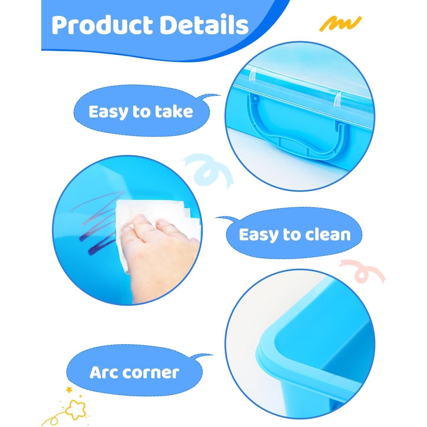 Bandeja de Arena Sensorial Portátil Sikmcle 33x21.6cm Azul