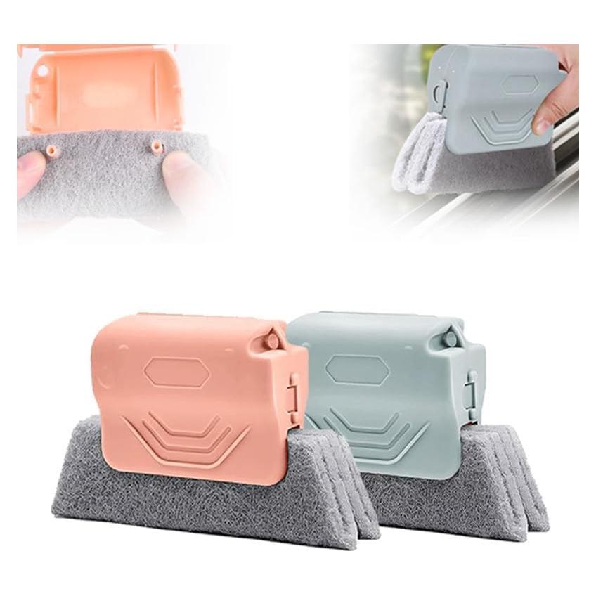 Limpiador de Rieles de Ventana PETUPS 2 Piezas Rosa y Gris