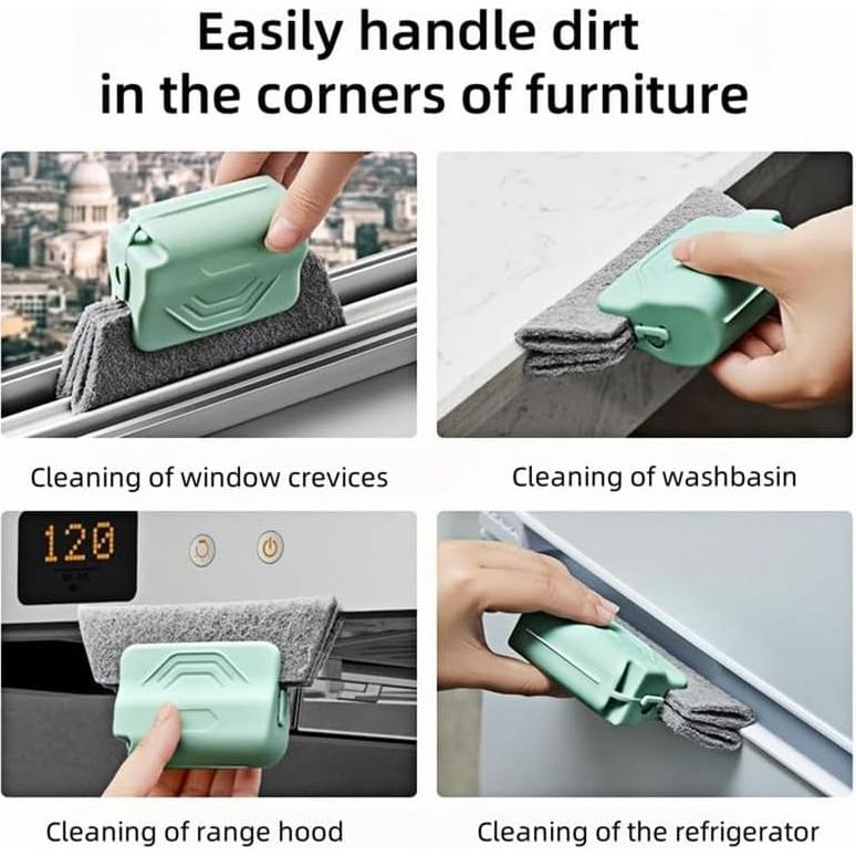 Limpiador de Rieles de Ventana PETUPS 2 Piezas Rosa y Gris