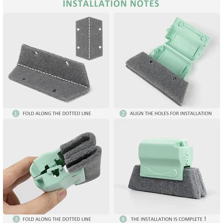 Limpiador de Rieles de Ventana PETUPS 2 Piezas Rosa y Gris