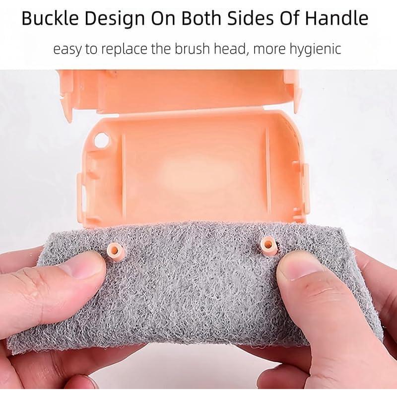 Limpiador de Rieles de Ventana PETUPS 2 Piezas Rosa y Gris