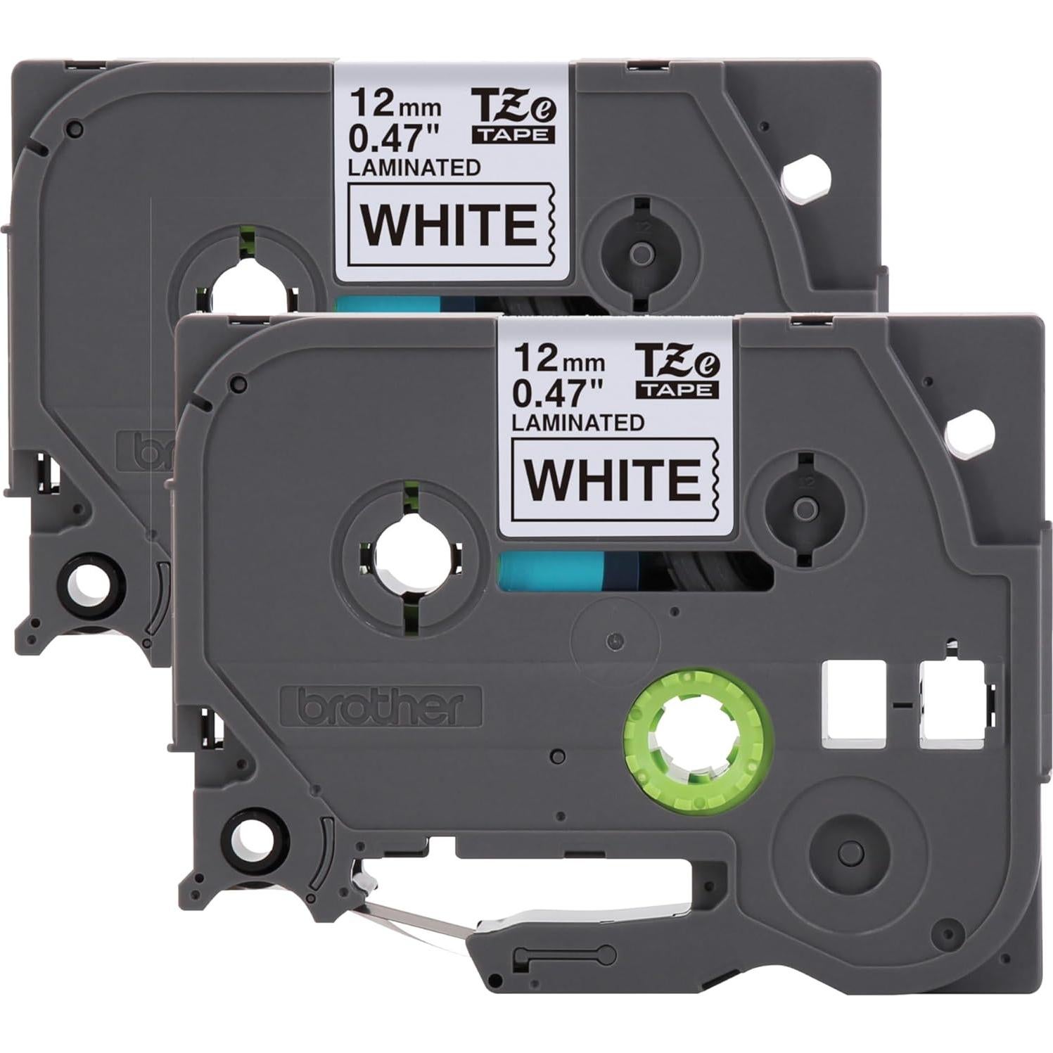 Etiquetas de Cinta Brother TZe231 2PK Negra sobre Blanca 12mm