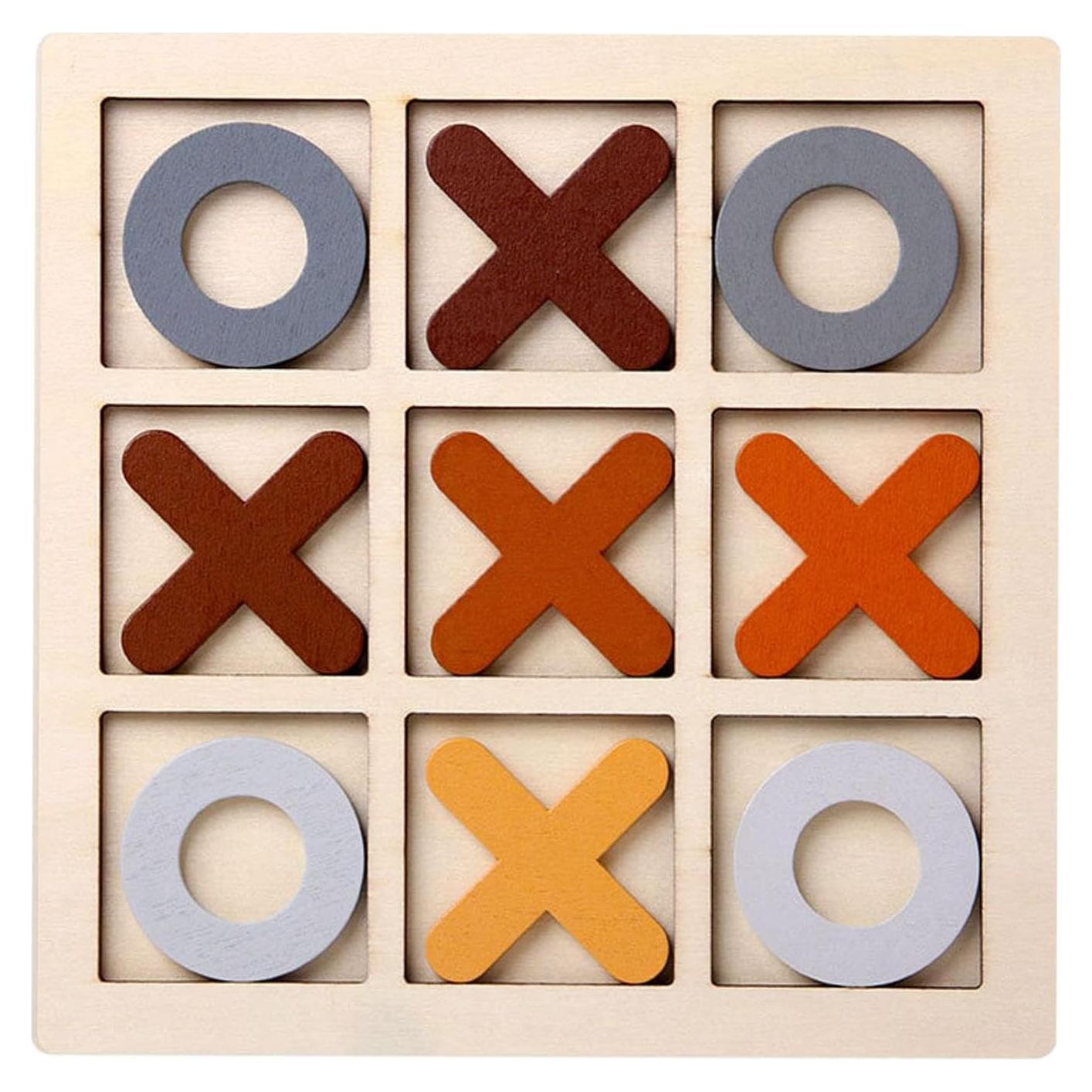 Juego de Tres en Raya de Madera Esquirla - 14.5 cm Café