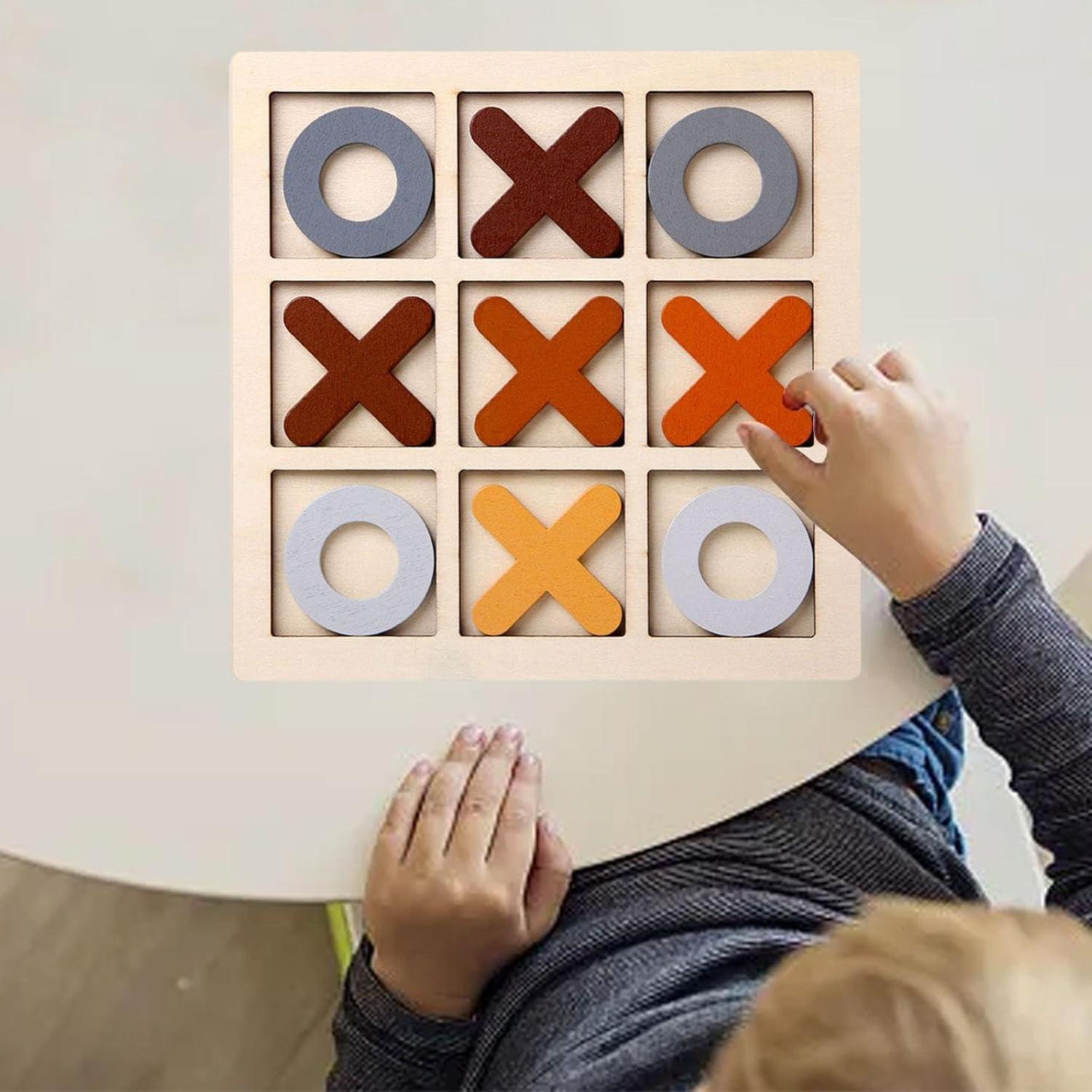 Juego de Tres en Raya de Madera Esquirla - 14.5 cm Café