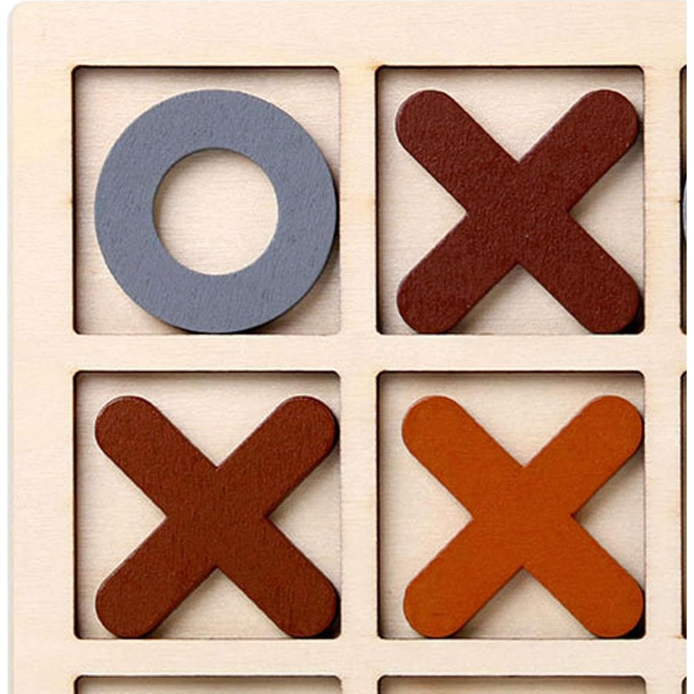 Juego de Tres en Raya de Madera Esquirla - 14.5 cm Café