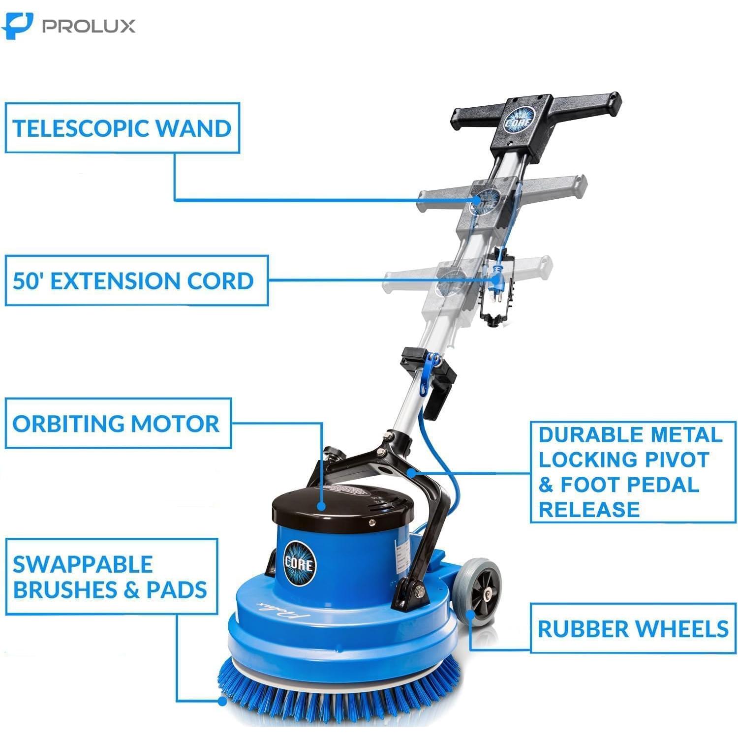 Prolux Core Heavy Duty 15 inch Floor Buffer Scrubber and Polisher Cleaning Machine - All floor surfaces