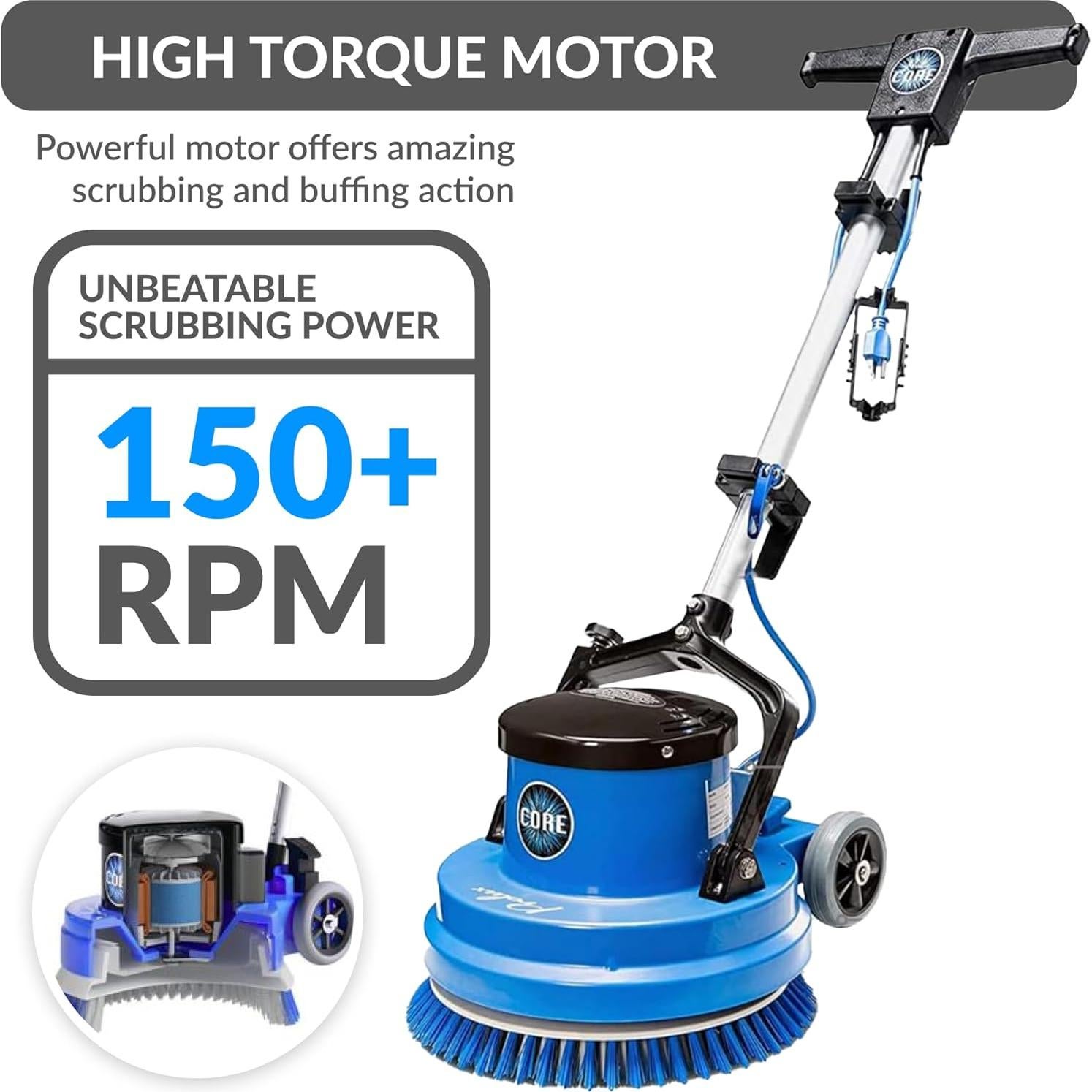 Prolux Core Heavy Duty 15 inch Floor Buffer Scrubber and Polisher Cleaning Machine - All floor surfaces