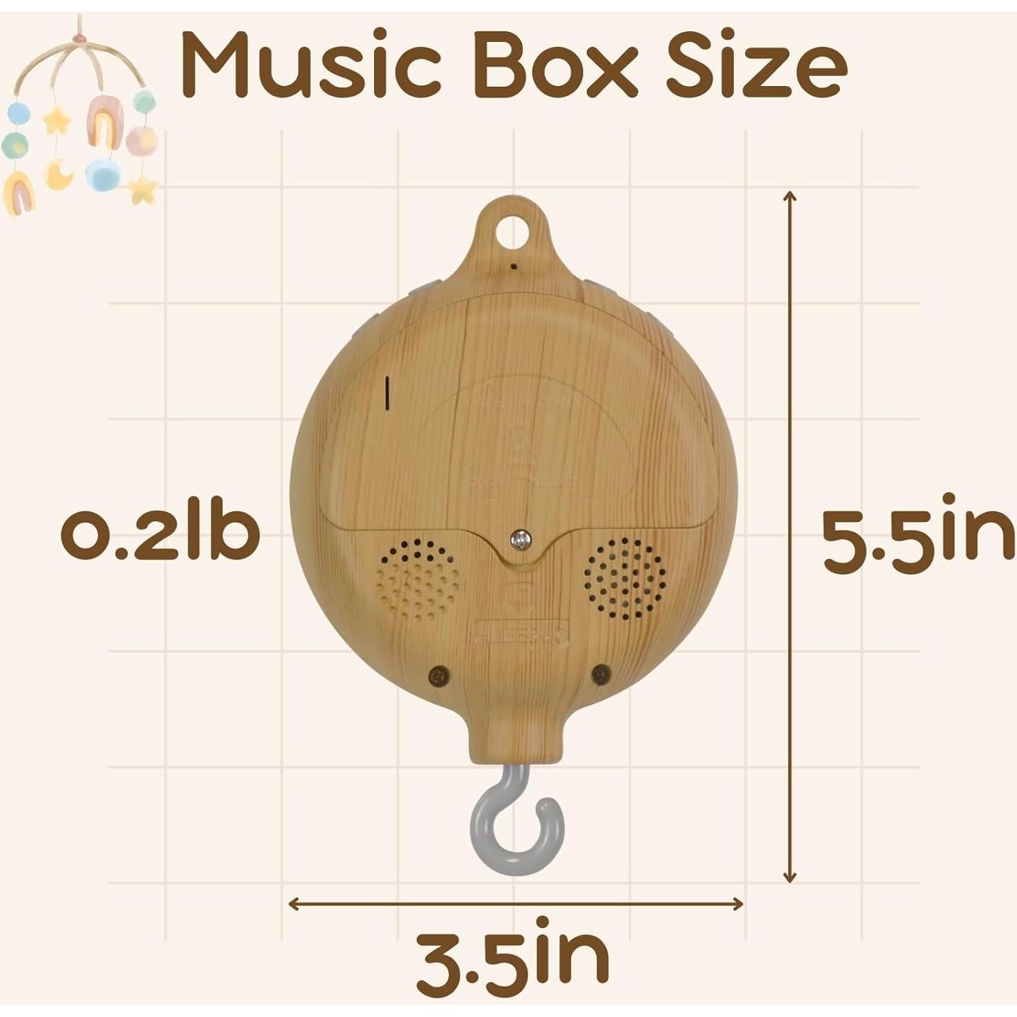 Móvil de Cuna Goodnight Baby con Música y Rotación 12 Canciones