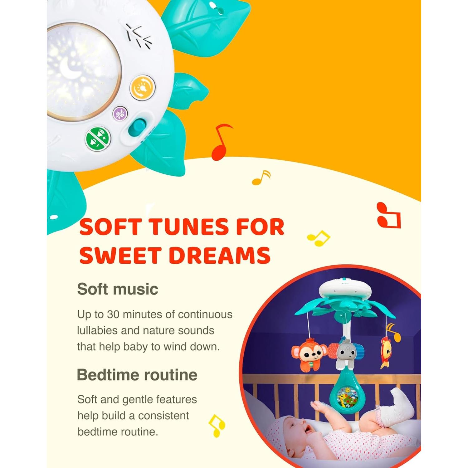 Móvil Musical para Cuna KiddoLab 2025 con Proyector y Música