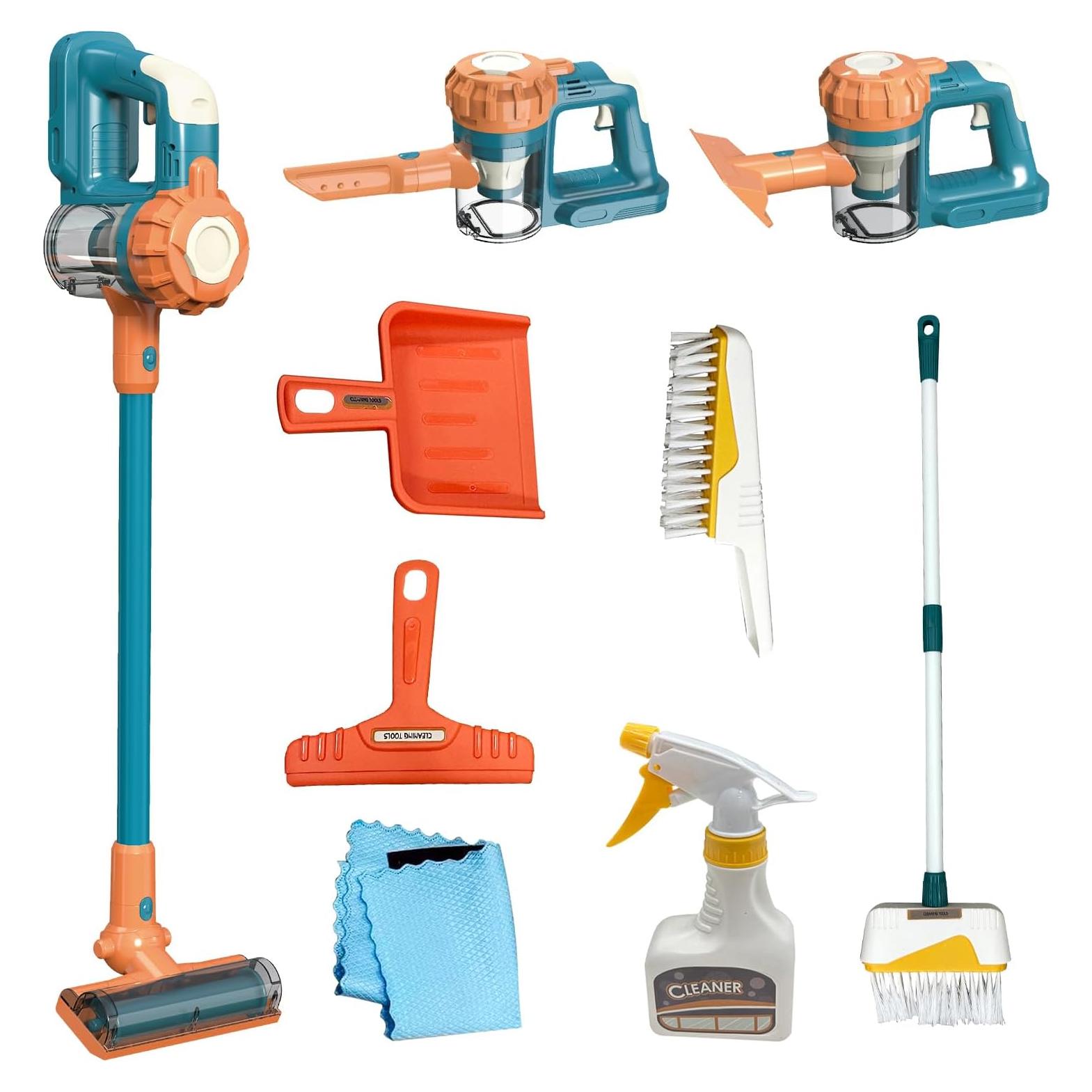 Aspiradora de Juguete BAYMI 950 Azul Set de Limpieza 9 Piezas