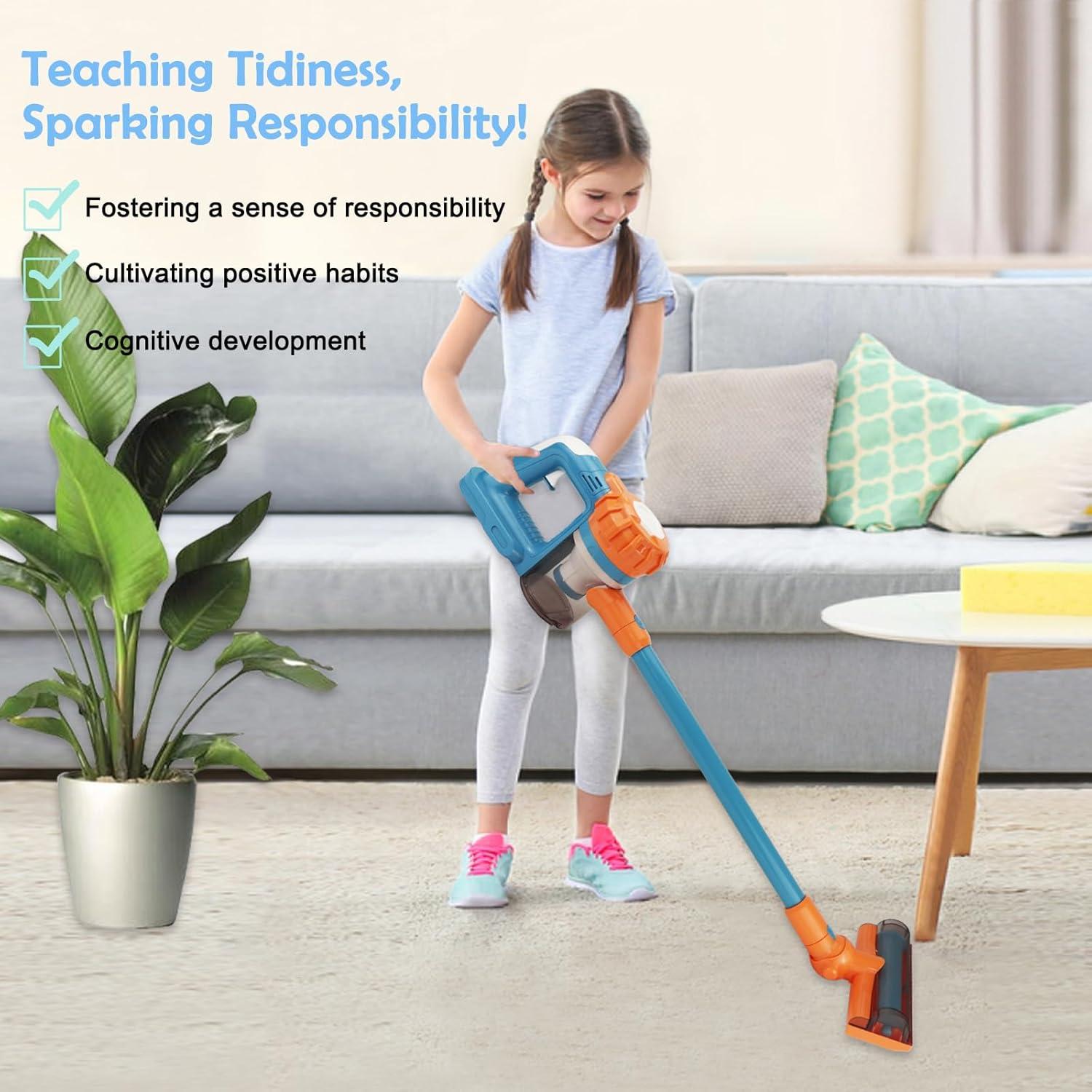 Aspiradora de Juguete BAYMI 950 Azul Set de Limpieza 9 Piezas