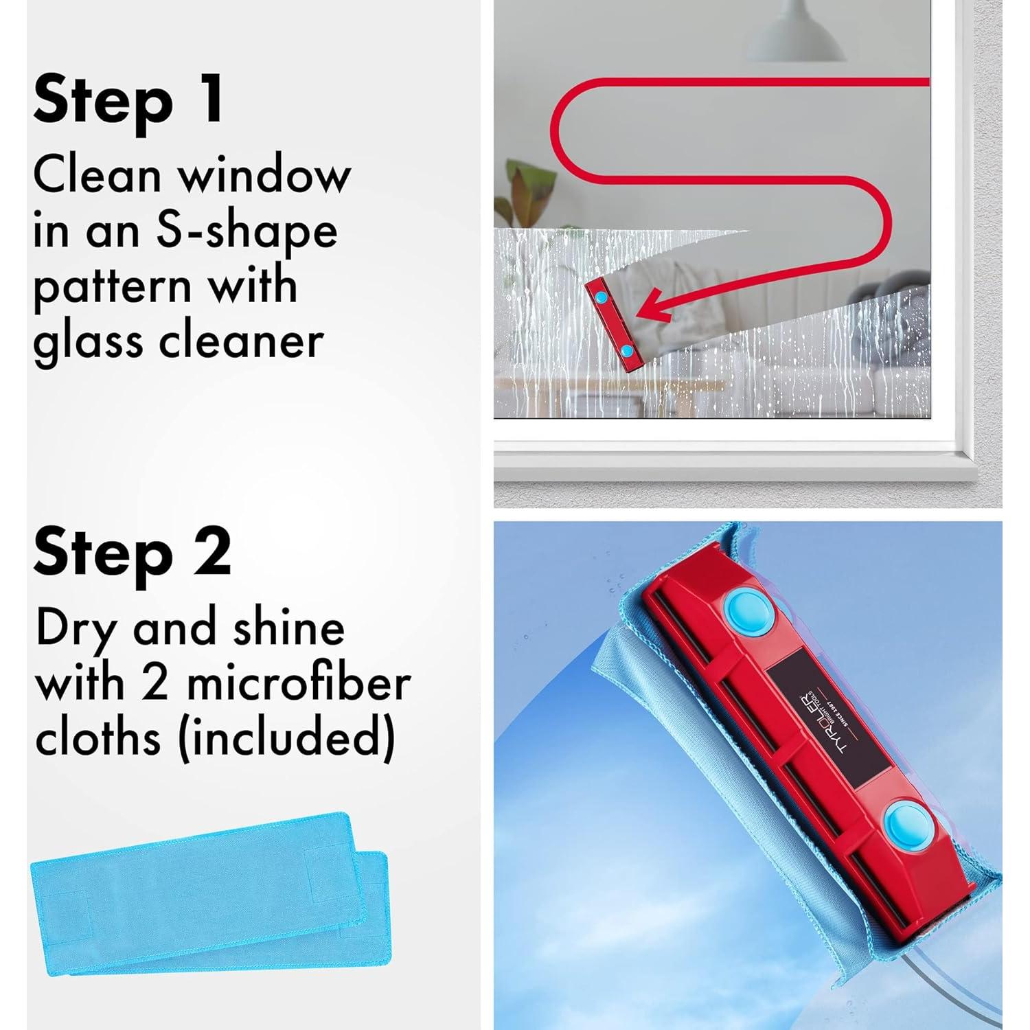 Limpiador de Ventanas Magnético Tyroler D-2 para Doble Acristalamiento