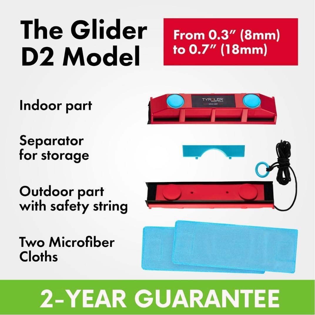 Limpiador de Ventanas Magnético Tyroler D-2 para Doble Acristalamiento