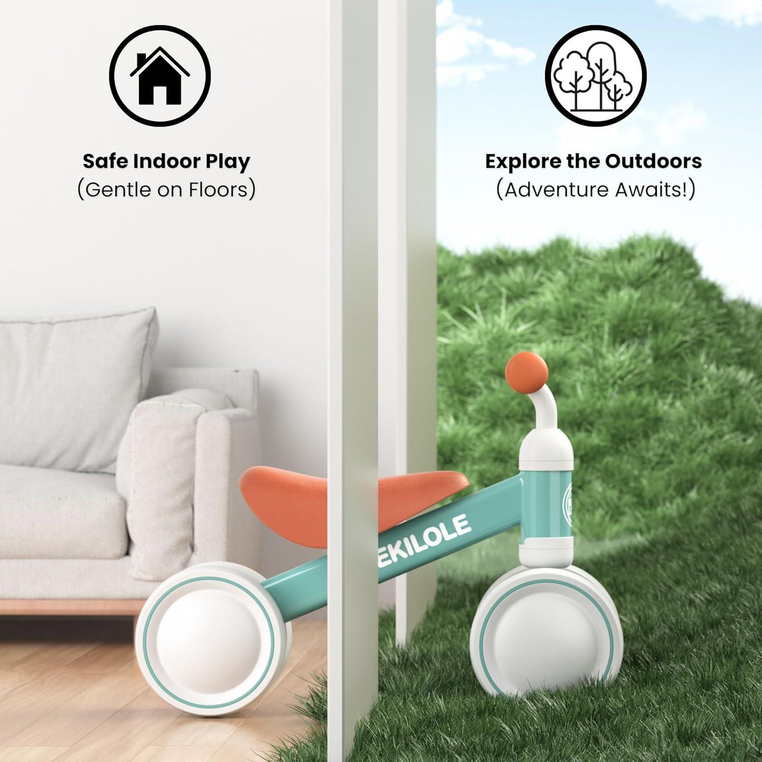 Bicicleta de Equilibrio BEKILOLE para Bebés 12-24 Meses Verde