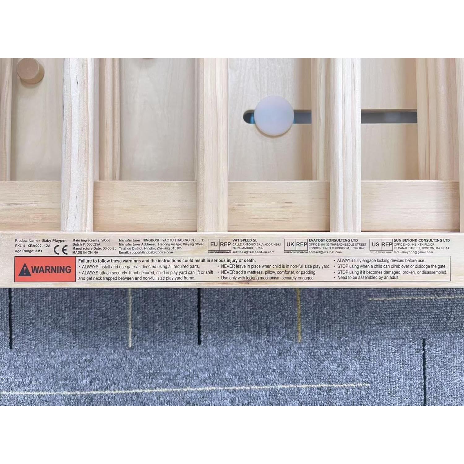 Parque Infantil de Madera 6 Paneles Pro con Pizarra Doble