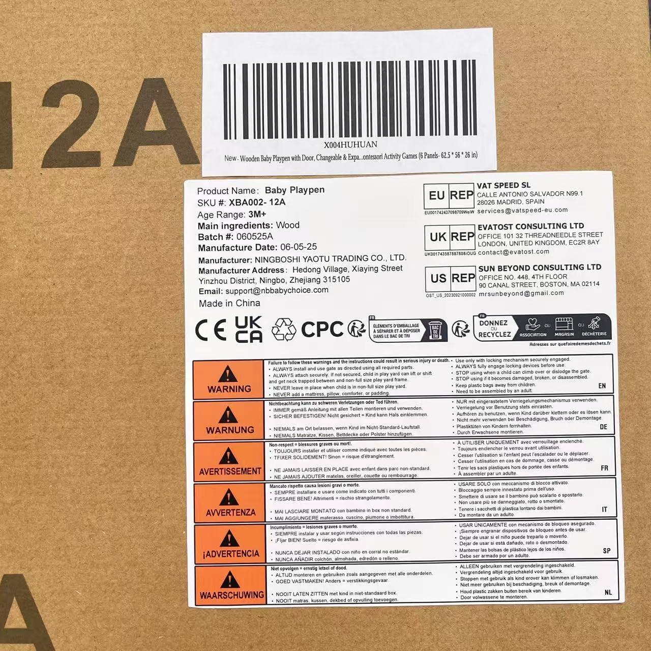 Parque Infantil de Madera 6 Paneles Pro con Pizarra Doble