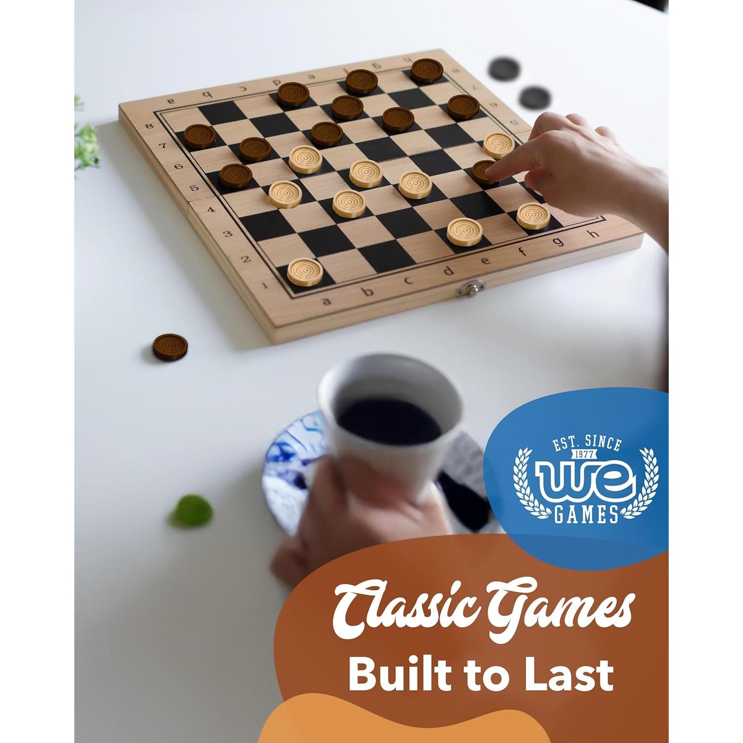 Piezas de Damas de Madera WE Games 2.69 cm - Juego de Reemplazo