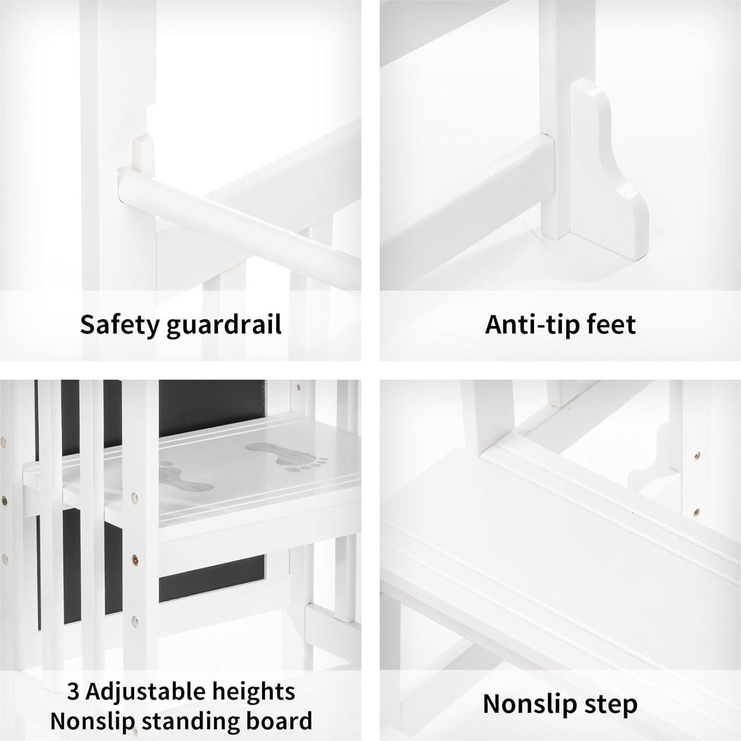 Taburete de Aprendizaje Ajustable UNICOO de Bambú para Niños