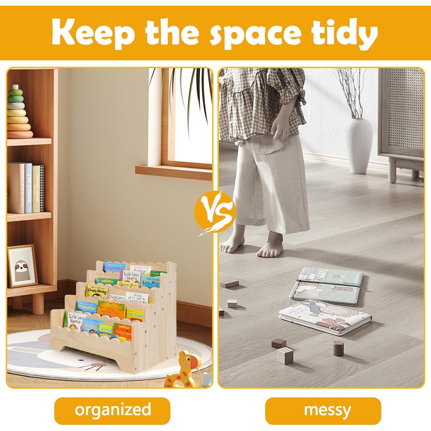 Estante de Libros Infantil ElasignShopo 5 Niveles Madera 42.9x29x39.9 cm