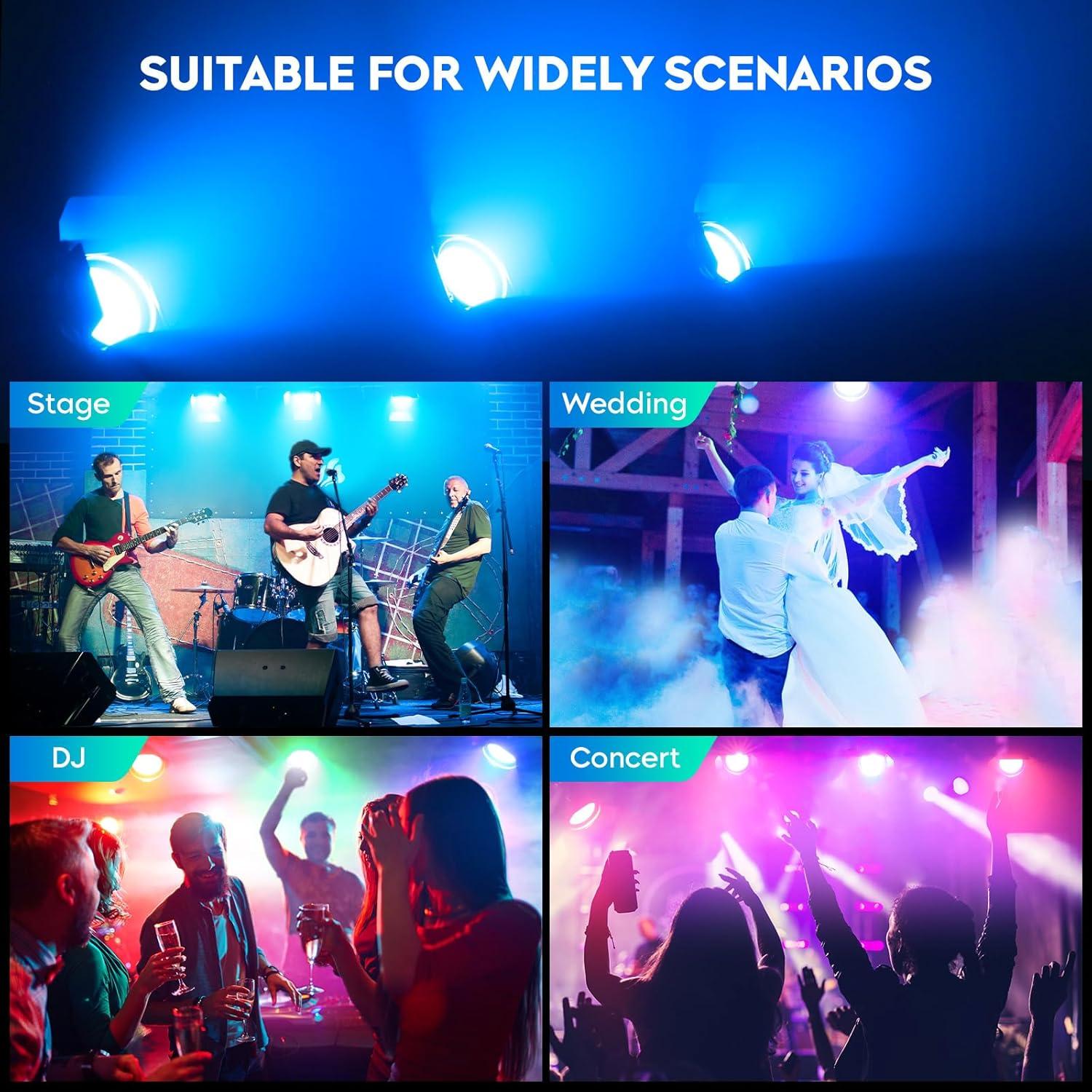 Luces LED Par Can 200W RGBWA+UV DMX512 para Eventos