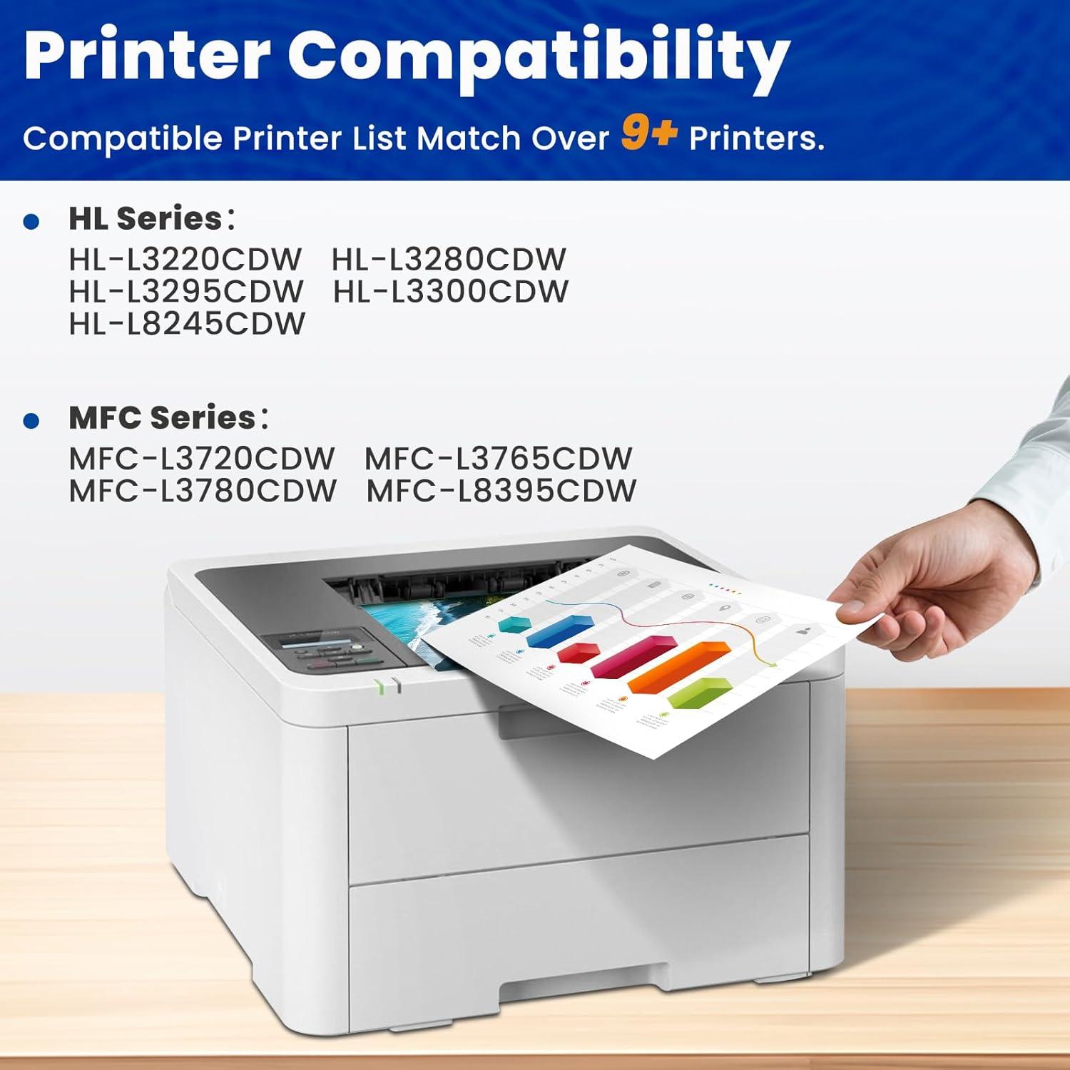 Cartucho de Tóner TN229XL Compatible Brother 4 Pack Alto Rendimiento