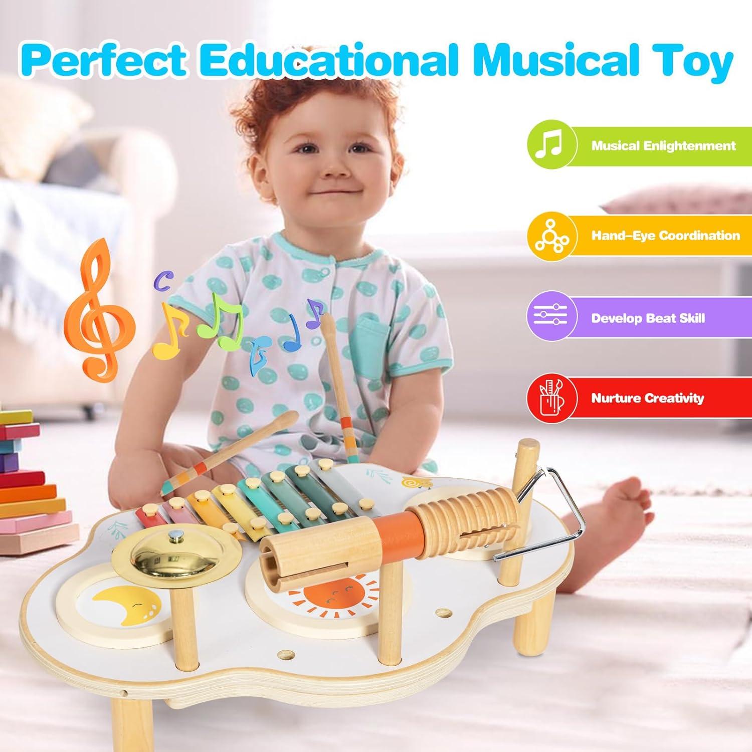Juego de Batería Musical Montessori Twefex 9 en 1 para Niños
