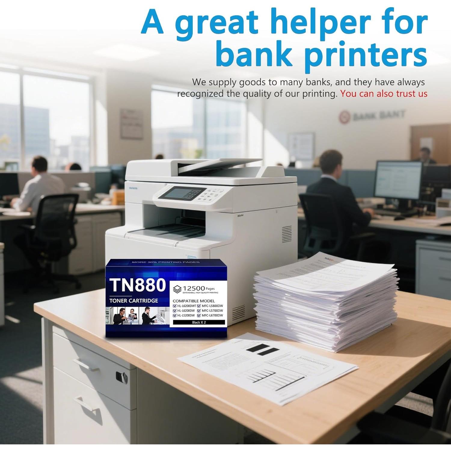 Cartucho de Tóner Negro TN880 Brother Alta Capacidad 2-Pack