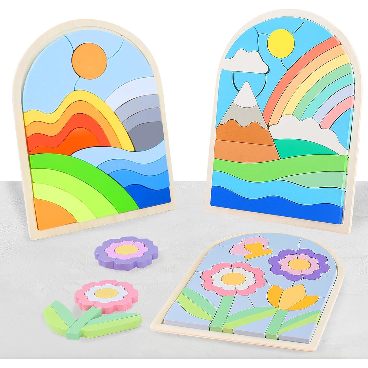 Rompecabezas de Madera Montessori Lasoba para Niños 3-6 Años