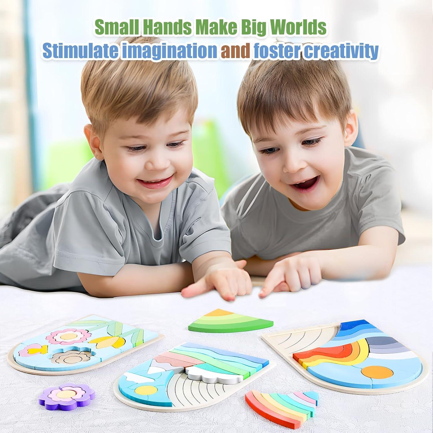 Rompecabezas de Madera Montessori Lasoba para Niños 3-6 Años