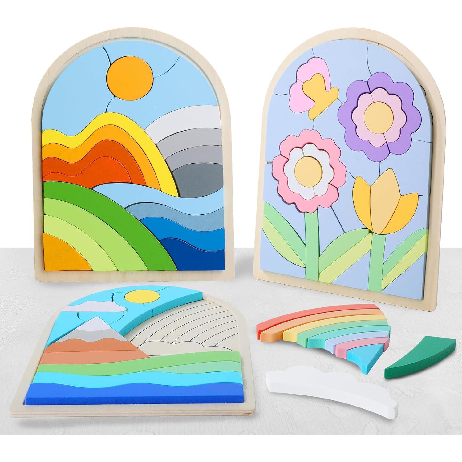 Rompecabezas de Madera Montessori Lasoba para Niños 3-6 Años