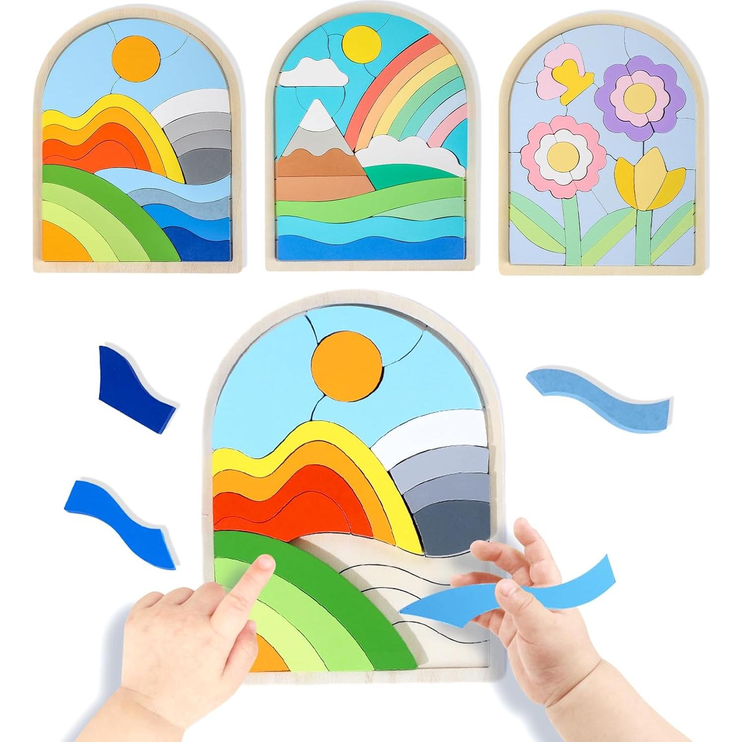 Rompecabezas de Madera Montessori Lasoba para Niños 3-6 Años