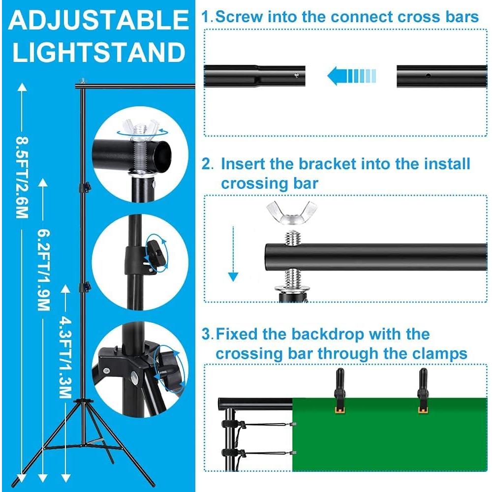 Kit de Iluminación Fotográfica MsMk 8.5x10ft Softbox LED 6400K
