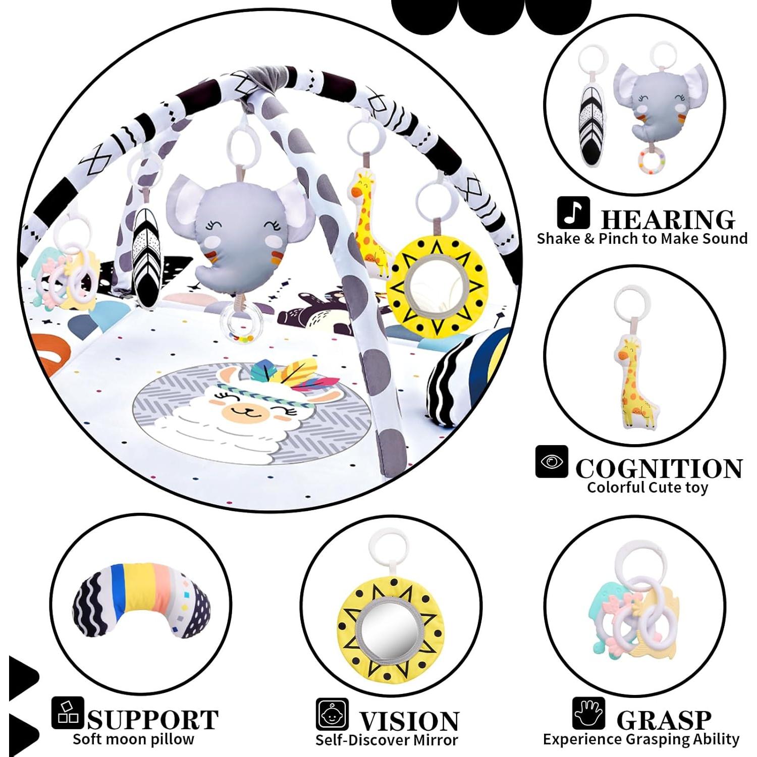 Alfombra de Juego para Bebés 8 en 1 con Juguetes Desmontables