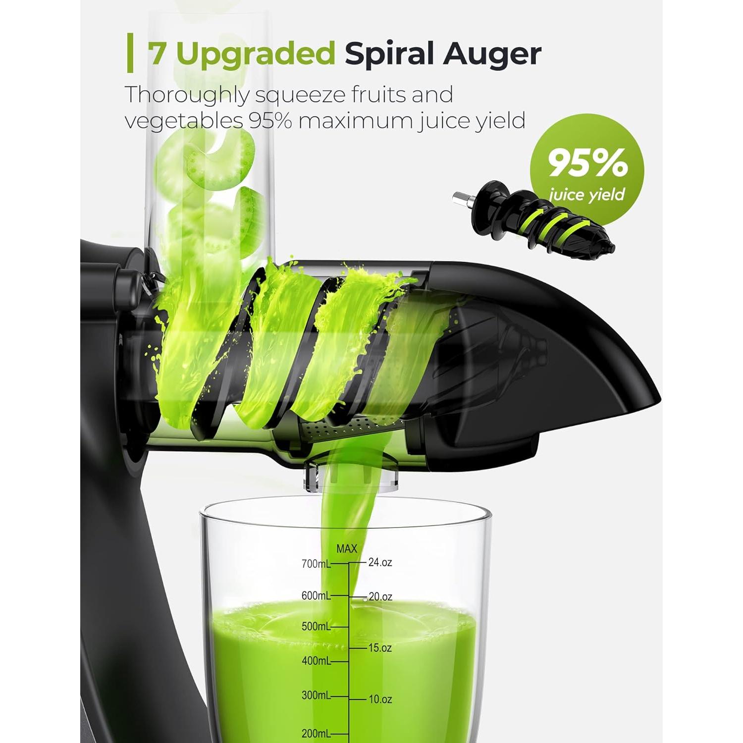 Extractor de Jugo de Masticación Lenta Jocuu 2 Velocidades Negro