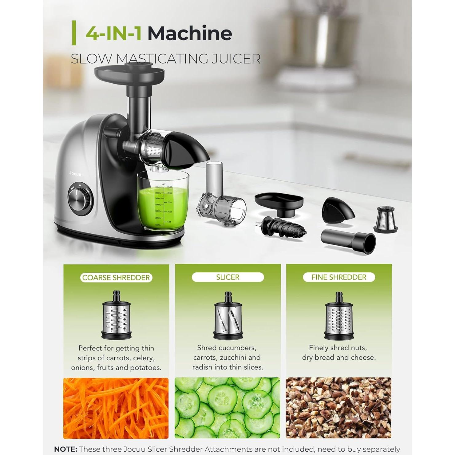 Extractor de Jugo de Masticación Lenta Jocuu 2 Velocidades Negro