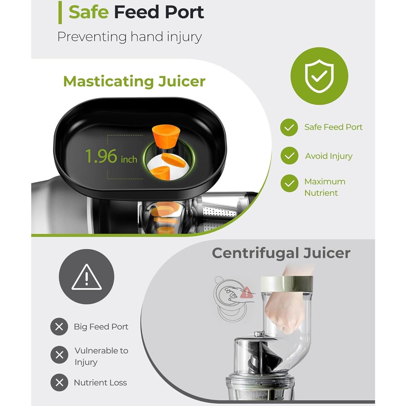 Extractor de Jugo de Masticación Lenta Jocuu 2 Velocidades Negro