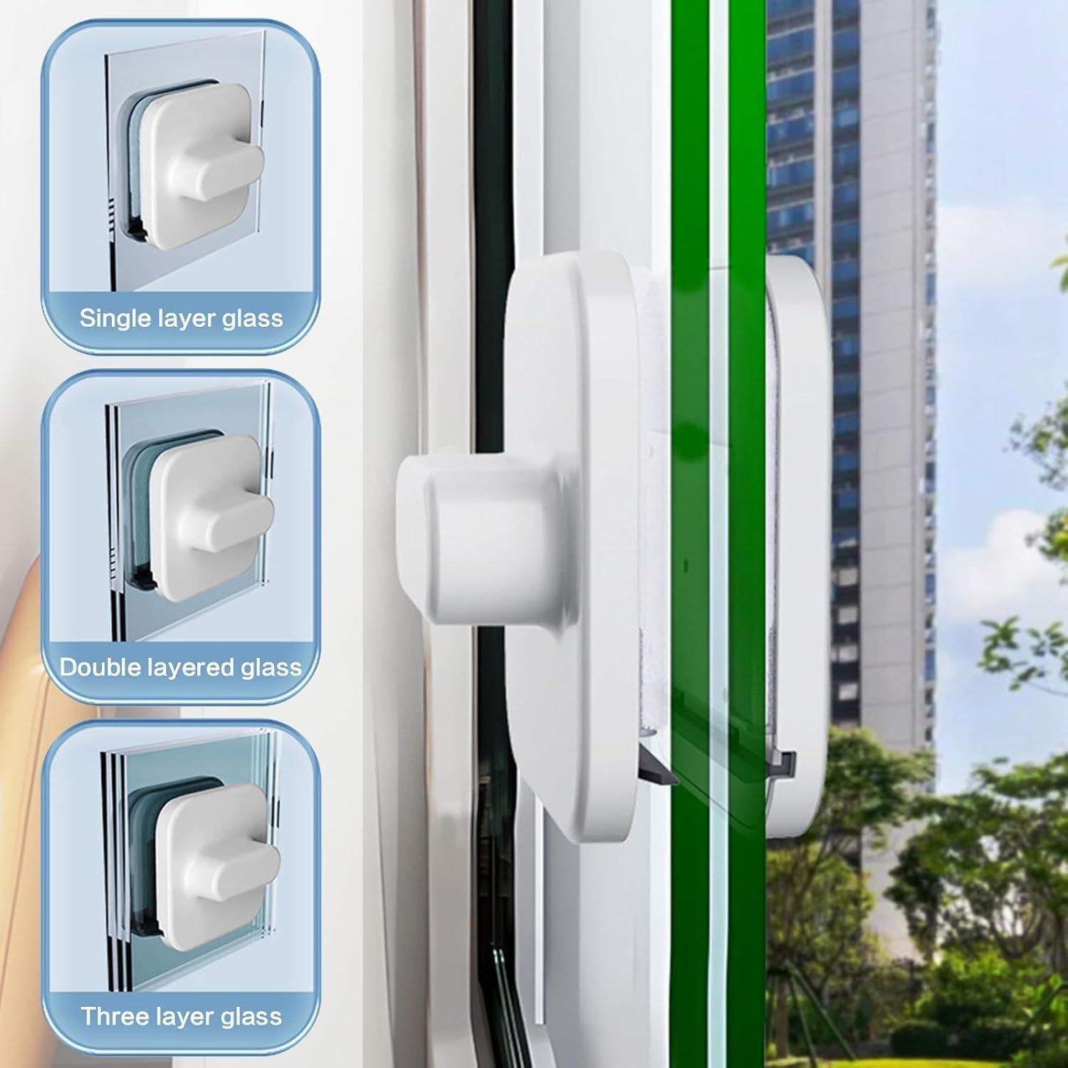 Limpiador de Ventanas Magnético LYROYREG Doble Cara 3-10 mm