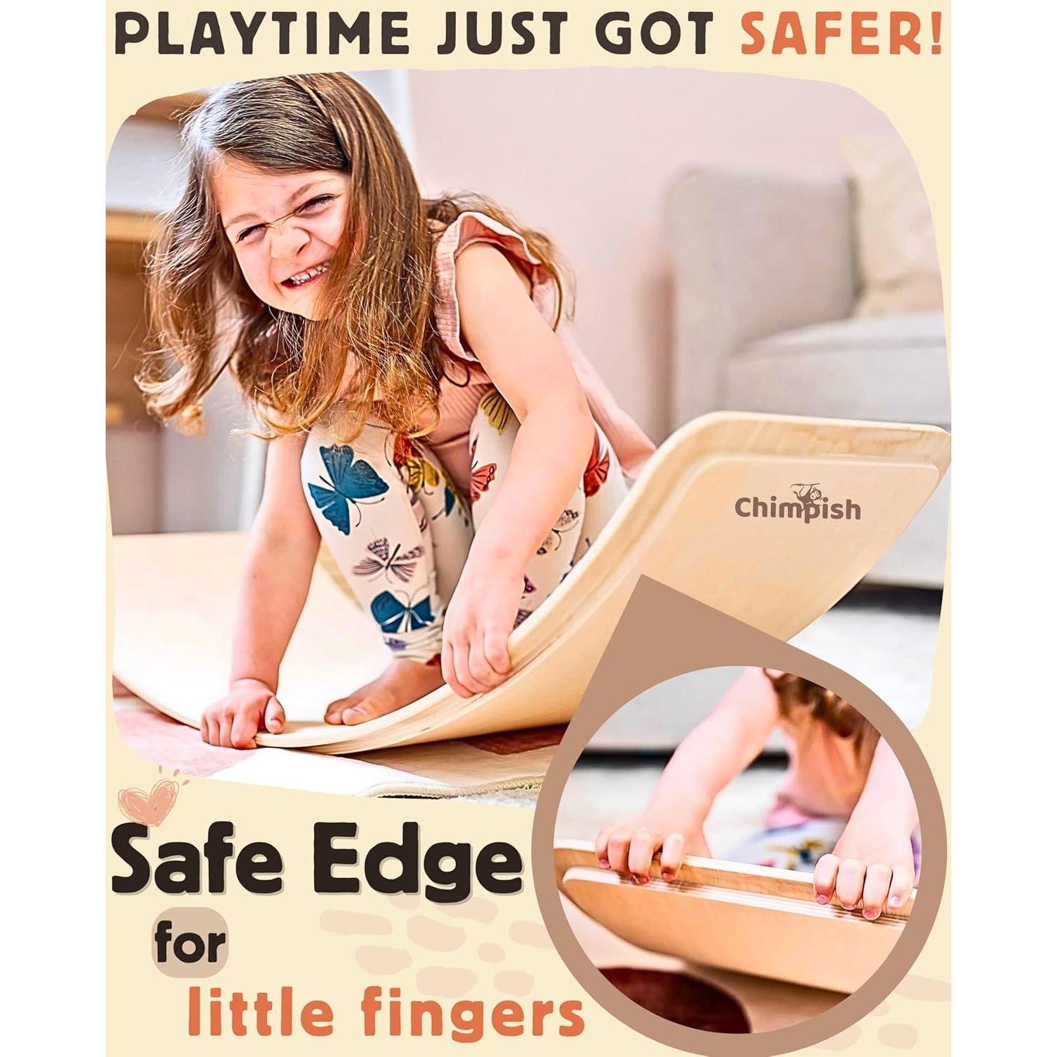 Tabla de Equilibrio de Madera Chimpish 94 cm para Niños