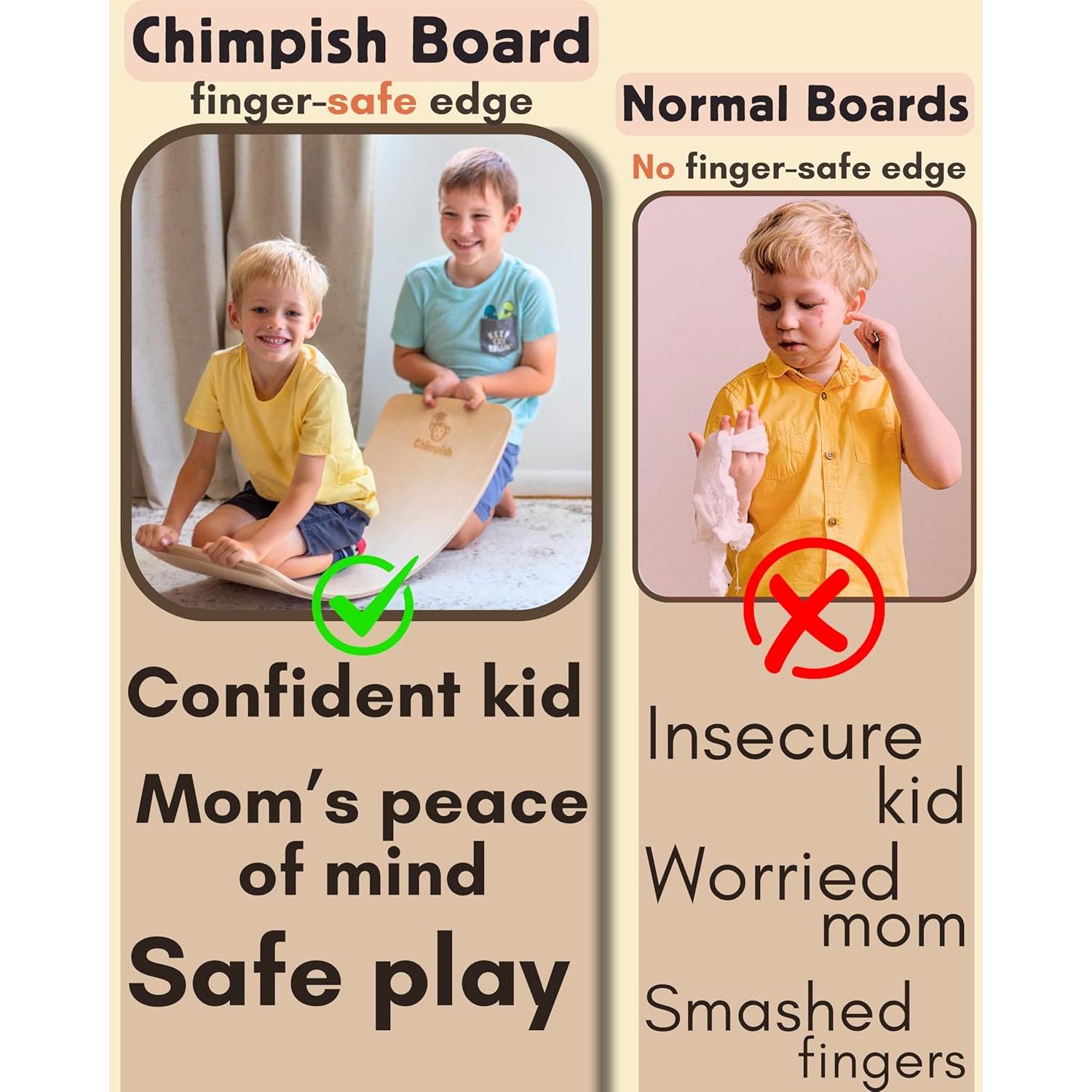 Tabla de Equilibrio de Madera Chimpish 94 cm para Niños