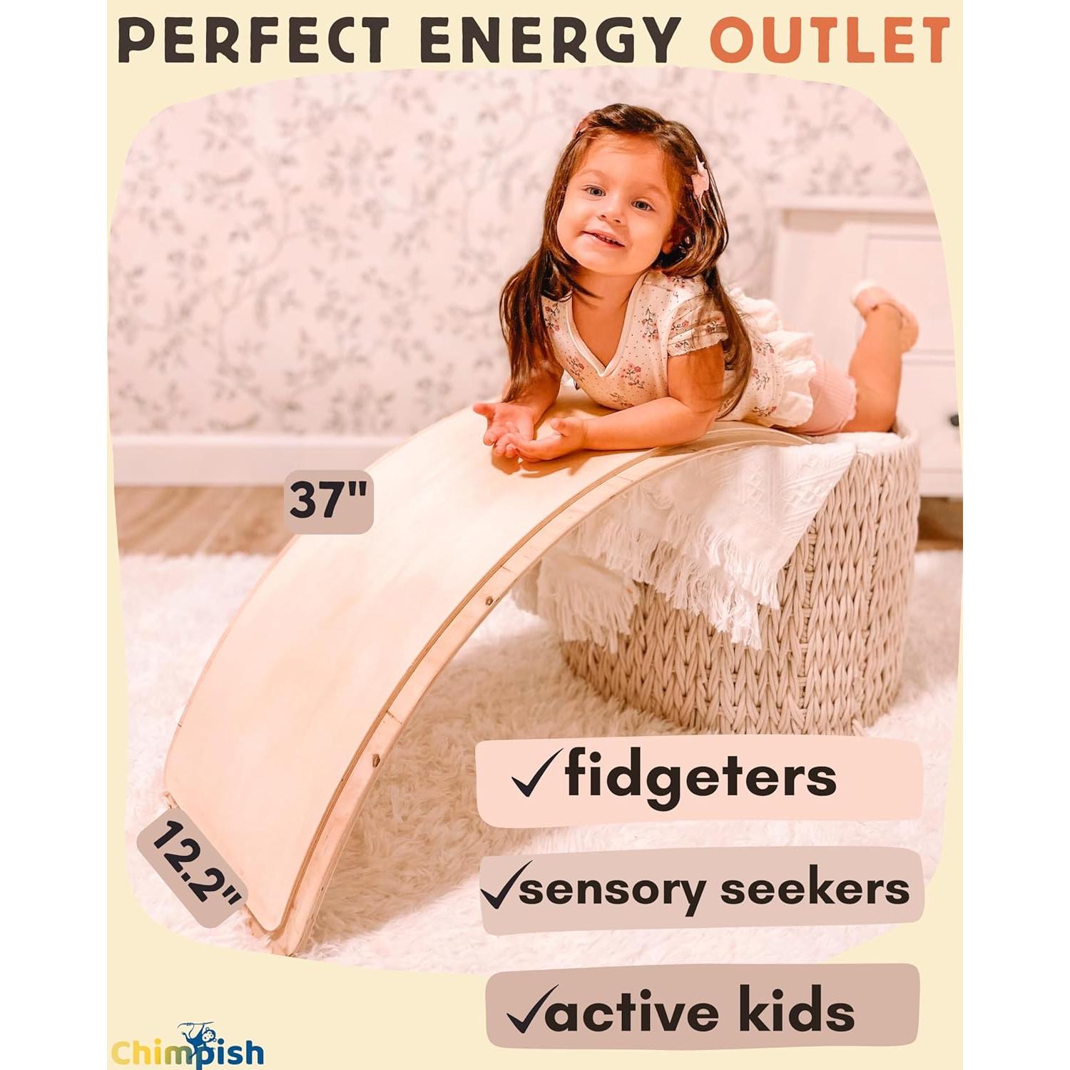 Tabla de Equilibrio de Madera Chimpish 94 cm para Niños