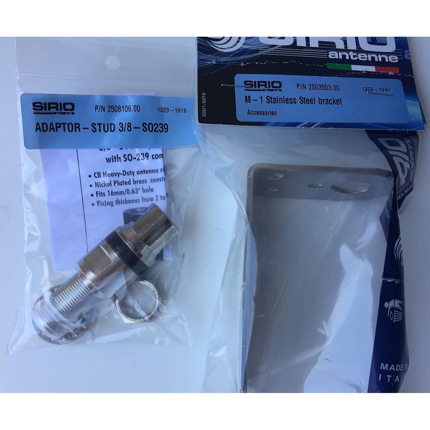 Soporte de Acero Inoxidable Sirio M-1 90° con Adaptador 3/8 SO-239