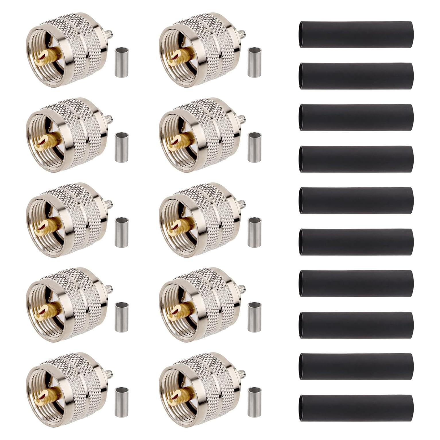 Conectores Crimp Macho PL-259 UHF 10 Unidades RG316 RG174