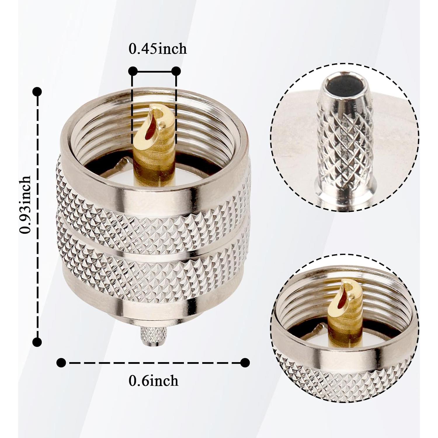 Conectores Crimp Macho PL-259 UHF 10 Unidades RG316 RG174