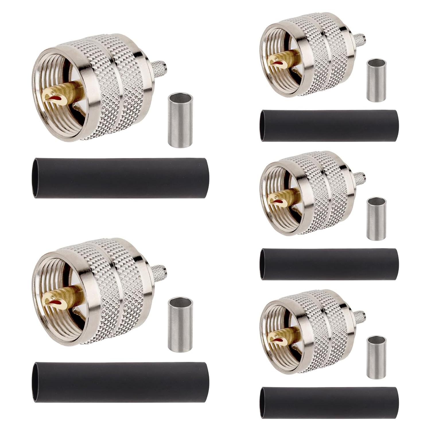 Conector Coaxial UHF Macho PL259 5PCS - RG58, 50 Ohm